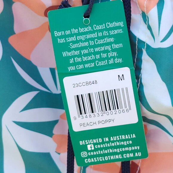 Coast Clothing Co Men's Swim Shorts Size Medium in Peach Poppy BNWT - Picture 4 of 5